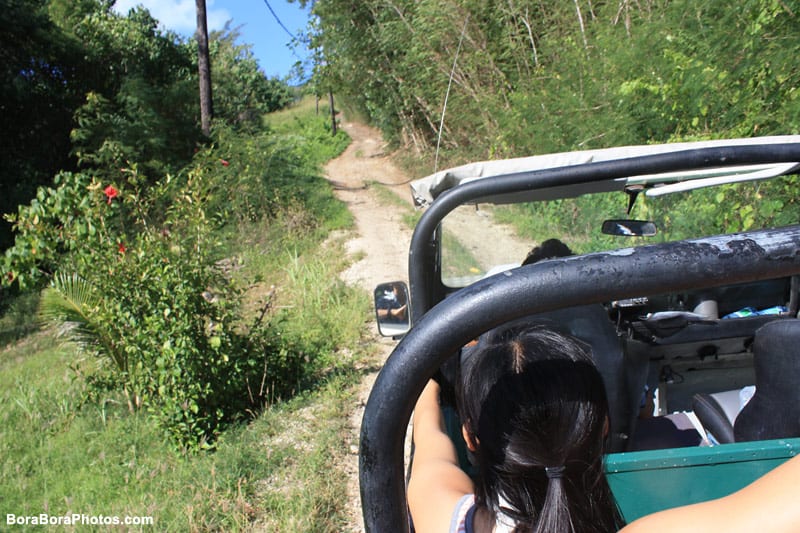 Driving in the hills of Bora Bora on a safari excursion | boraboraphotos.com