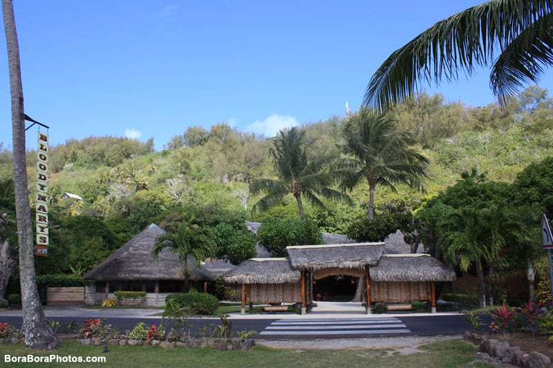 Bloody Mary's Bora Bora restaurant outside view of the building and property.