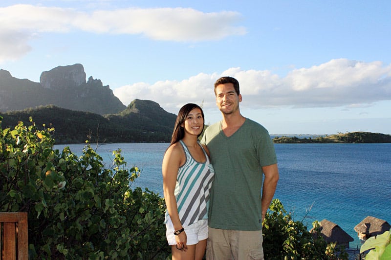 Picture of Jessica and Jason in Bora Bora.