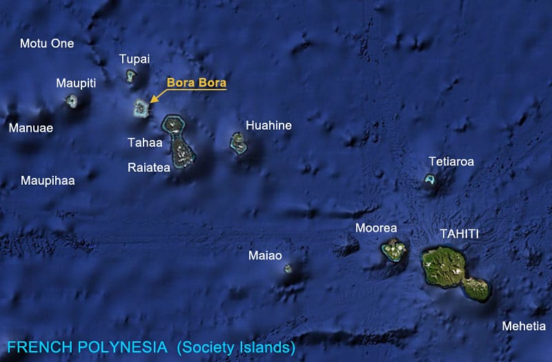 Show Tahiti On A Map Where Is Bora Bora? The French Polynesian Island In The South Pacific