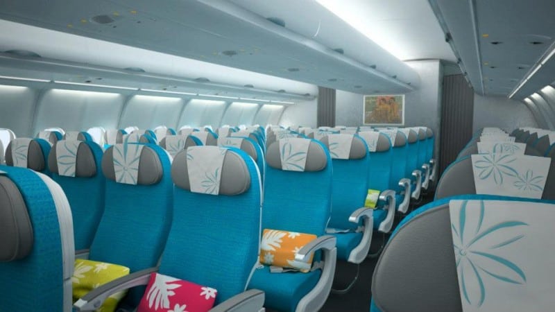 Air Tahiti Nui Poerava Business Class Moana economy class | boraboraphotos.com
