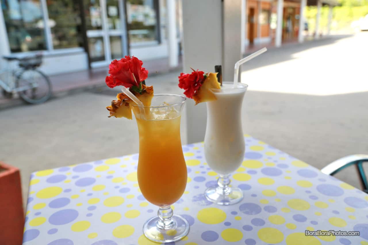 Two Aloe Cafe drinks Maitai and Pina Colada.