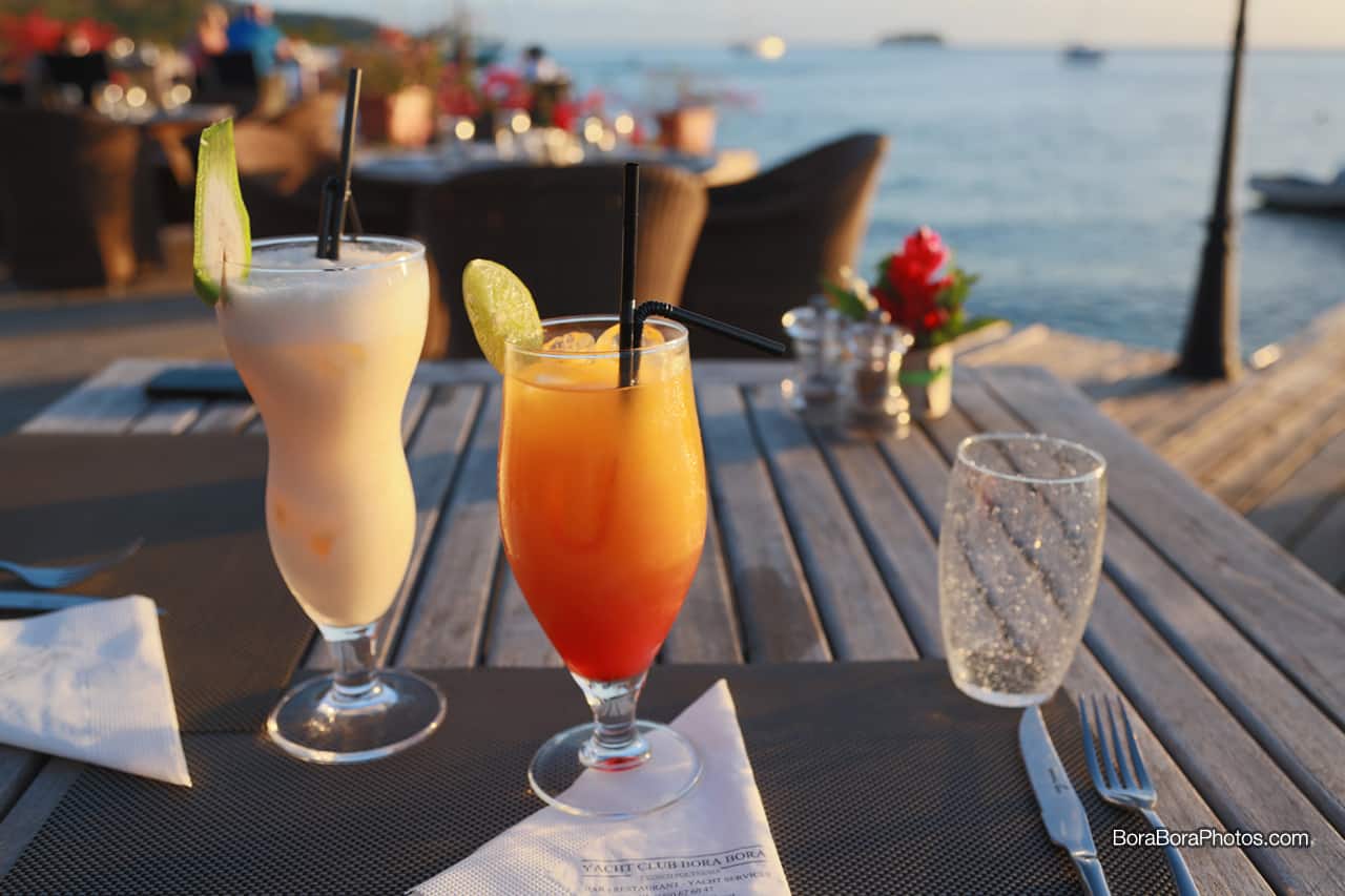 Bora Bora Yacht Club drinks Pina Colada and Mai Tai.