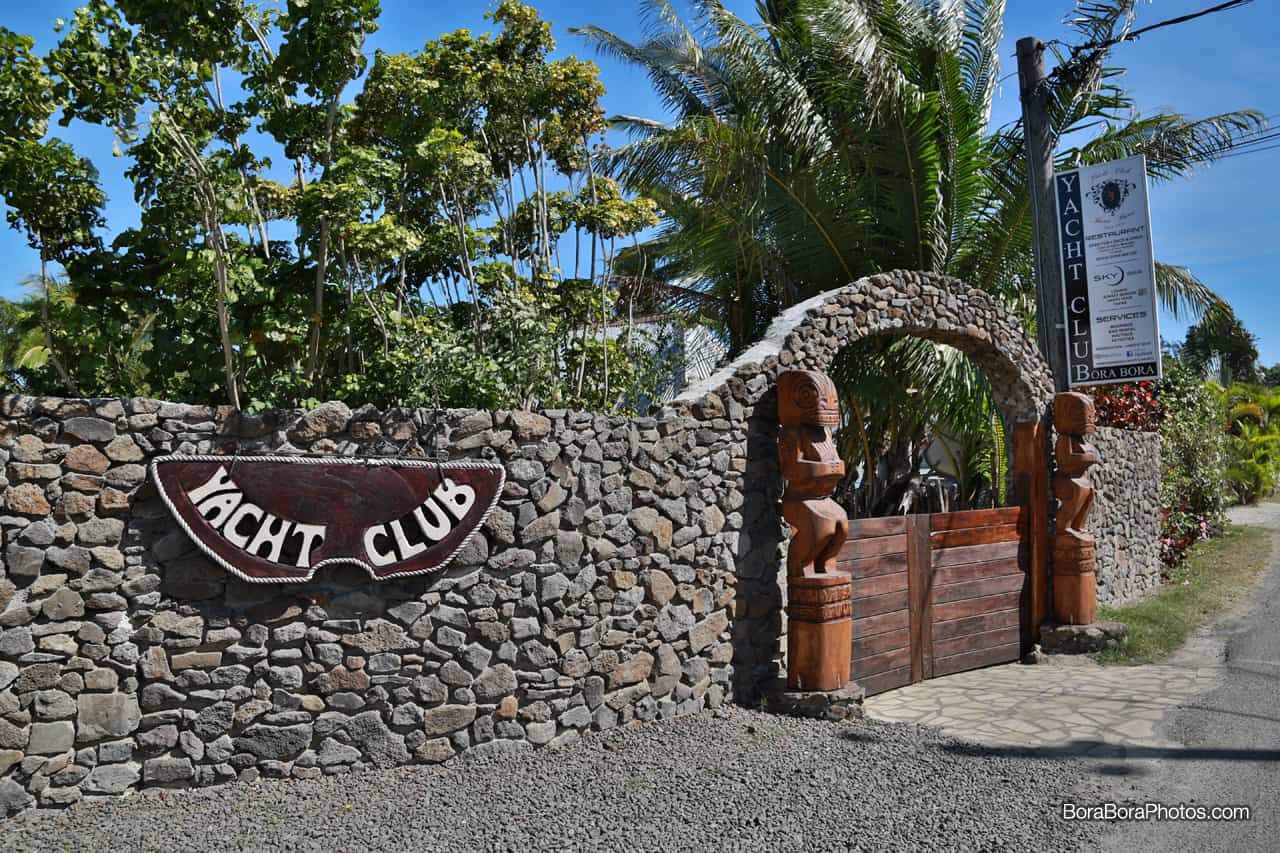 A view outside the Bora Bora Yacht Club restaurant and bar.