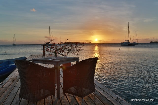 Sunset at the Bora Bora Yacht Club | boraboraphotos.com