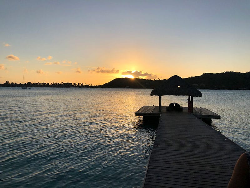 Sunset in Bora Bora at the sofitel motu.