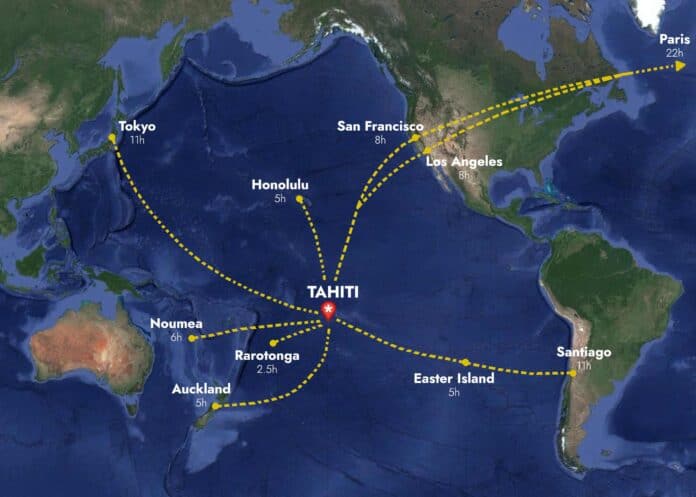 Where is Tahiti on a world map.
